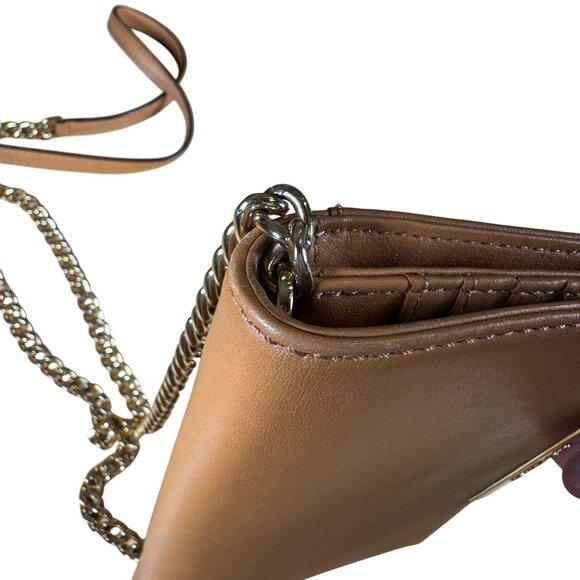 Michael Michael Kors Lana Leather Wallet Clutch Crossbody Bag in Khaki Tan - Picture 6 of 14